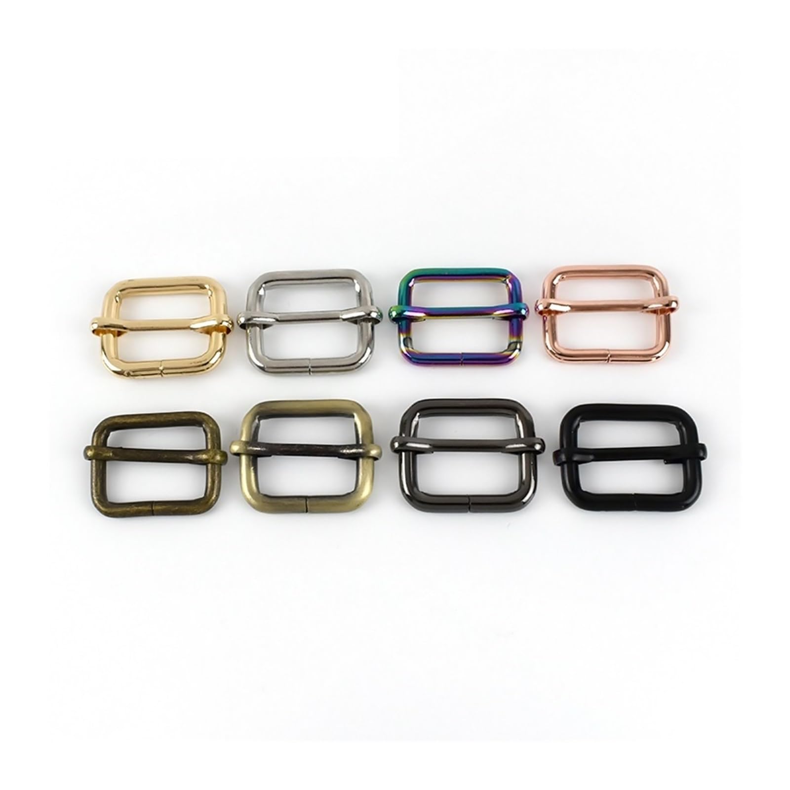 30 hebillas de cinturón de metal de 13 a 50 mm, tres deslizantes, hebillas de rodillo formadas por alambre, accesorios de hardware