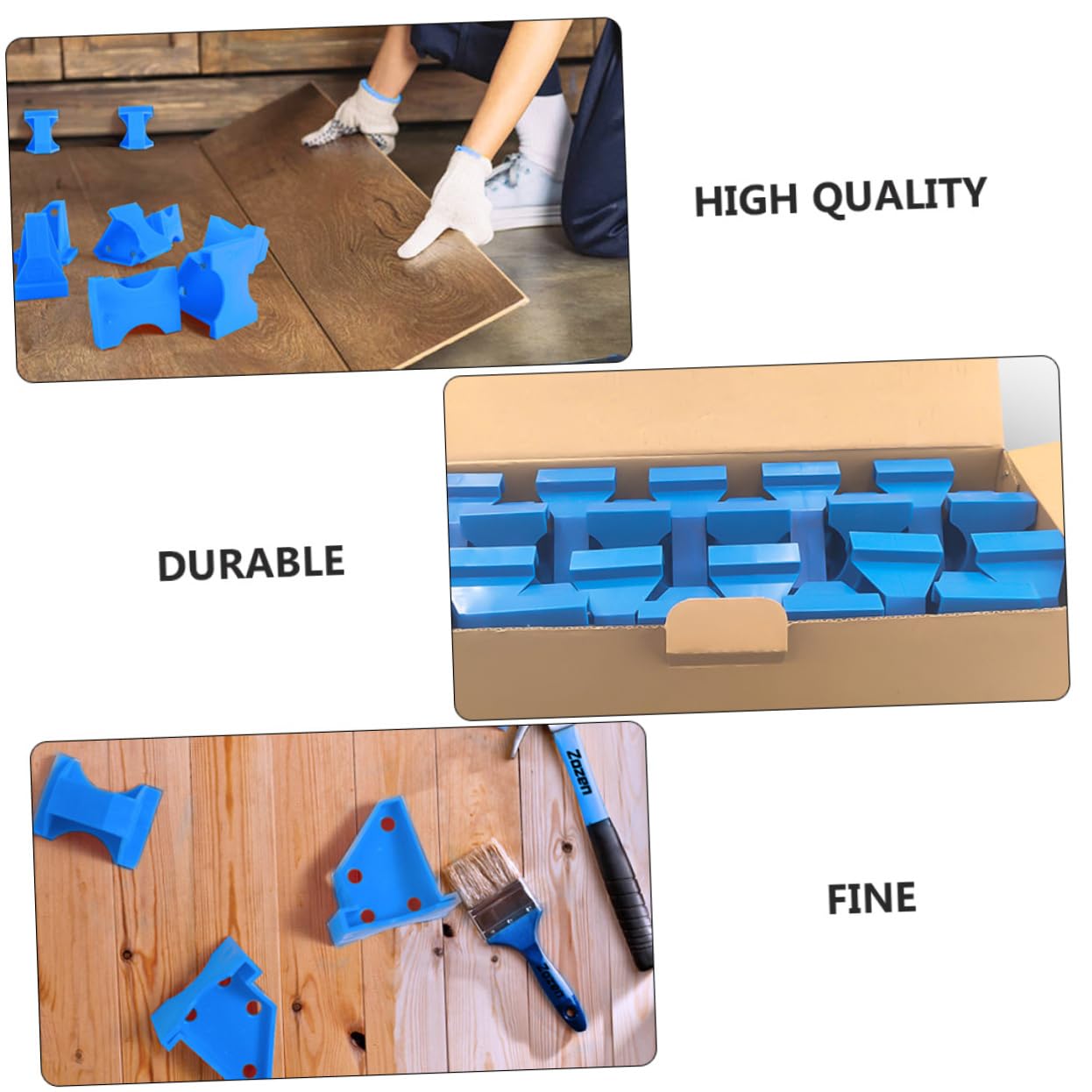 DOITOOL 1set Flooring Spacer Kit for Laminate Wood Installation Double-Headed Gasket Tool Floor Spacers for Strengthening Wood Floors
