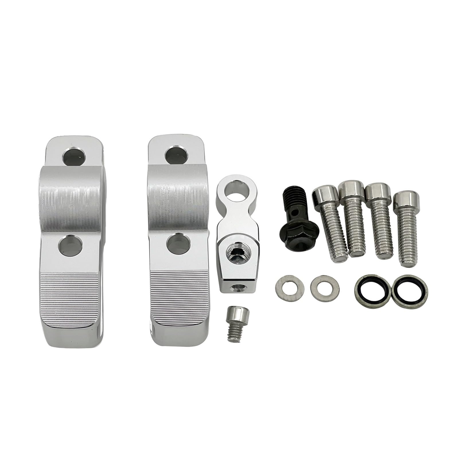 KWEZ Handlebar Riser Clamp Raised Extend Adapter Fit For Honda CB650R CB1000R CRF1000L CRF1100L(Silver)