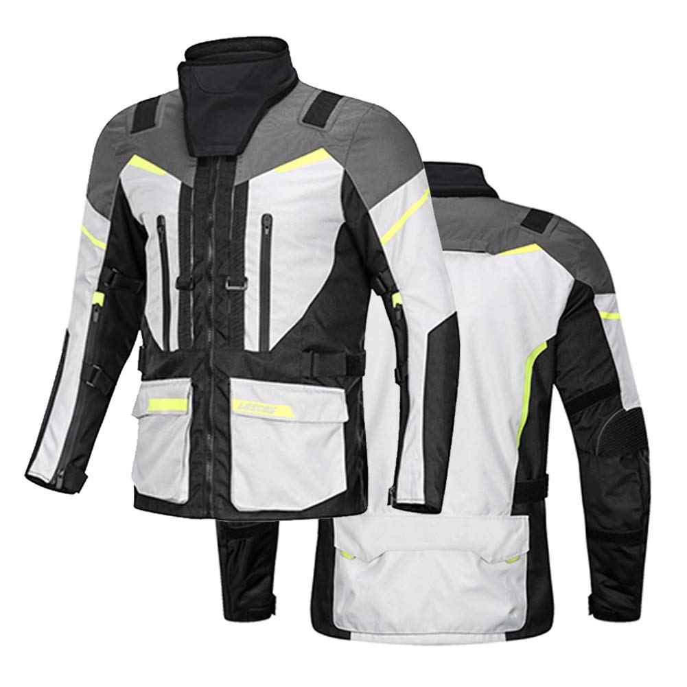 GJXJY Chaqueta de Moto Impermeable y Transpirable Protectores de EVA Extraíbles Forro Térmico Extraíble para Hombre de Toda Estaciòn