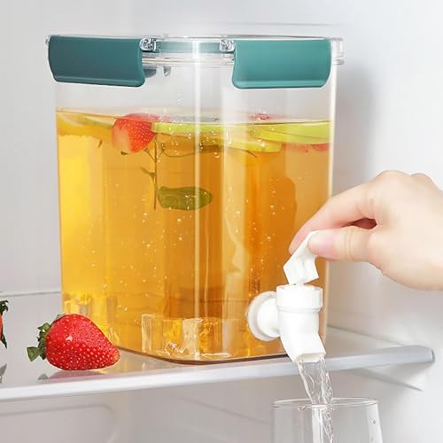 Miniatura 7 de Elsjoy Paquete de 2 dispensadores de bebidas de plástico de 0.9 galones (3.5 L) con espiga, dispensador de bebidas para refrigerador, recipiente de
