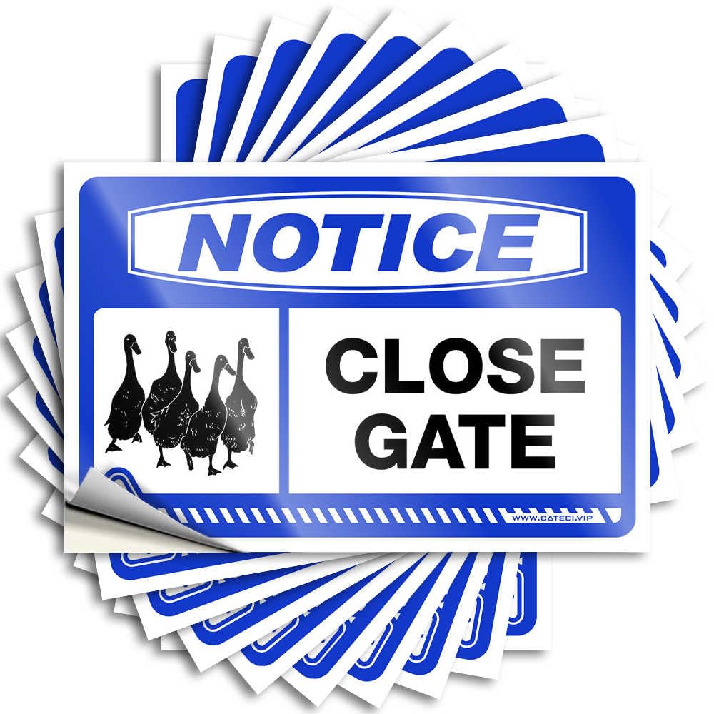 Decal Bathroom Sets Waterproof Vinyl Sticker | Notice Close Gate Ducks Positive Water for Layered DIY Projects(6X9CM)