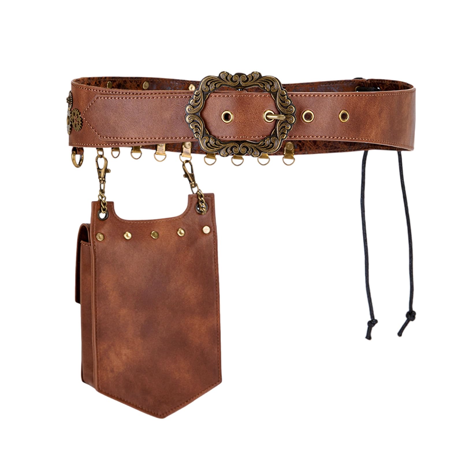 Marsupio retrò Steampunk con cinghia regolabile accessorio da viaggio marsupio per cosplay e appassionati di moda medievale festival marsupio