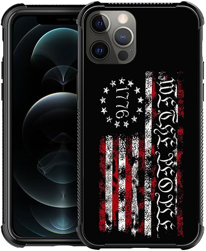 DAIZAG Funda compatible con iPhone 13, diseño clásico de la bandera estadounidense 1776 We The People para iPhone 13 Pro fundas para hombre y mujer,
