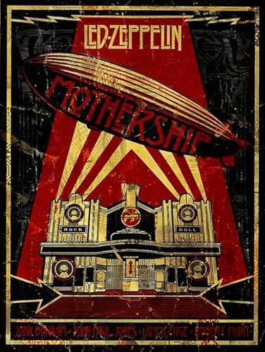 Migsrater Poster a LED Zeppelin Rock band, poster rock 20 x 30 cm, bar, hotel, ufficio, camera da letto, giardino, decorazione artistica.