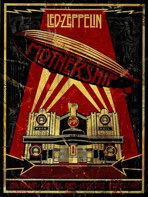 Migsrater Poster LED Zeppelin Rock Band - Affiche rock 20,3 x 30,5 cm - Bar, hôtel, bureau, chambre, jardin, décoration artistique.