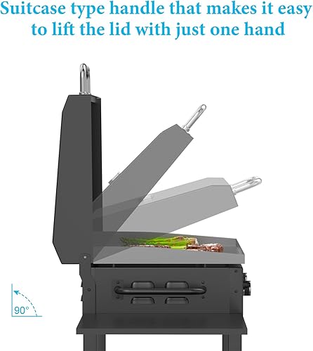 Miniatura 5 de Outspark Tapa con bisagras para parrilla Blackstone de 28 pulgadas, cubierta dura mejorada para Blackstone de 28 pulgadas, accesorios para parrilla