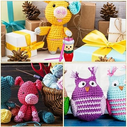 VILLCASE French Knitter Tool, Knitting Dolls French Knitter Knitting Spool Wood Yarn Knitting Doll Wooden Knitting Tools with Needle for DIY Knitting Crafts 4Pcs Random Color