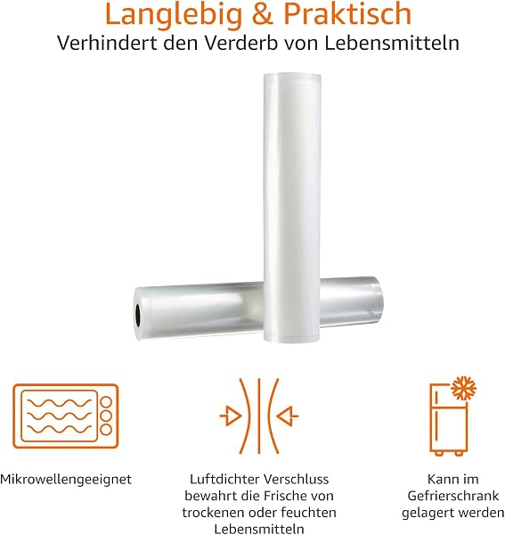 Amazon Basics 30 cm x 600 cm, 2 Rollen für Vakuumierer - 2