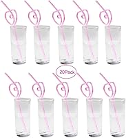 Vista 2 de Paquete de 20 popotes de fiesta con forma de corazón rosa, accesorios novedosos para el día de San Valentín, boda, despedida de soltera, fiesta