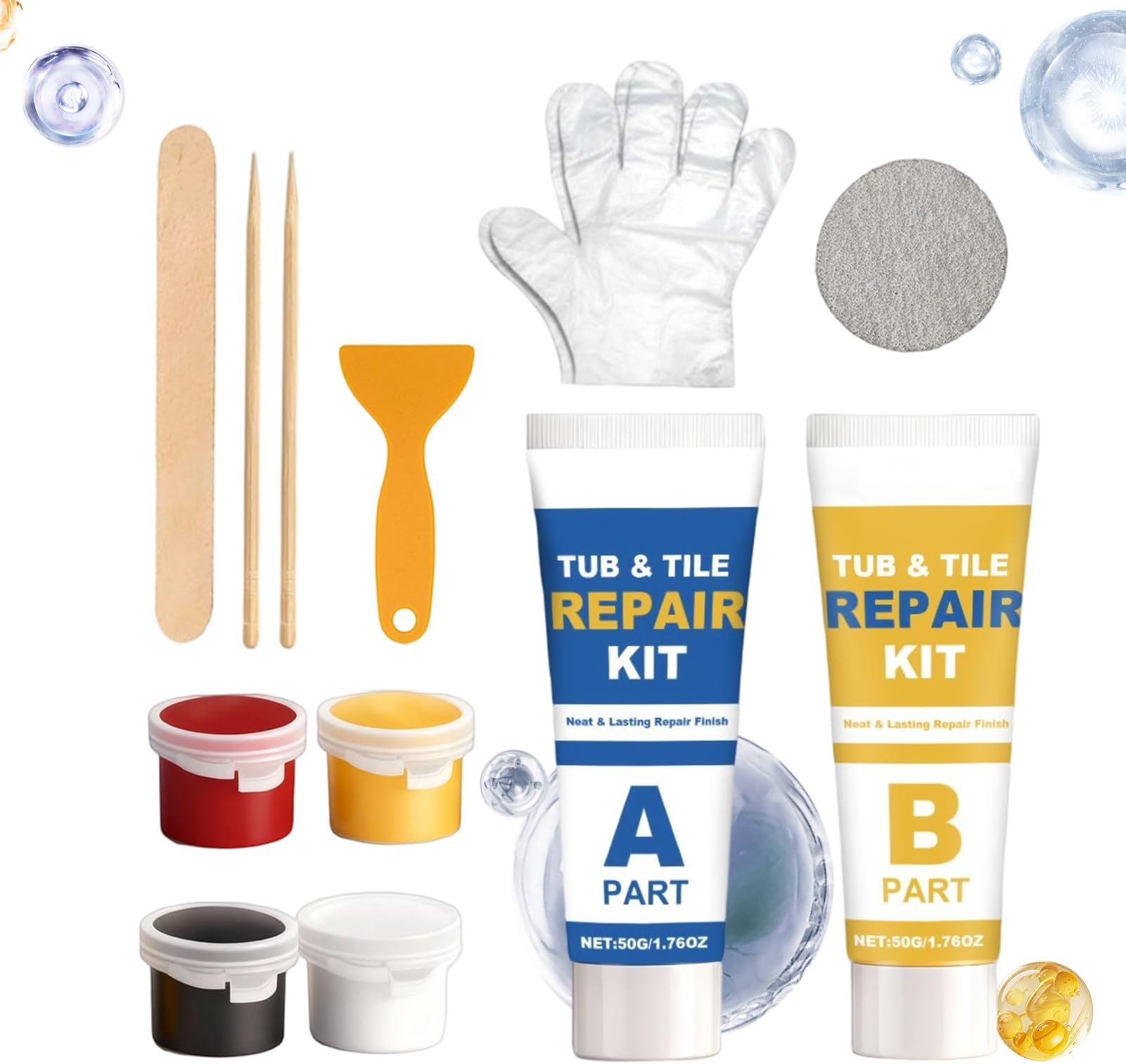 Tile Repair Kit | Waterproof Fix Sealant,Strong Adhesive Ceramic Tile Hole Filler - for Bathtub Bathroom Kitchen Floor Toilet Shower Room
