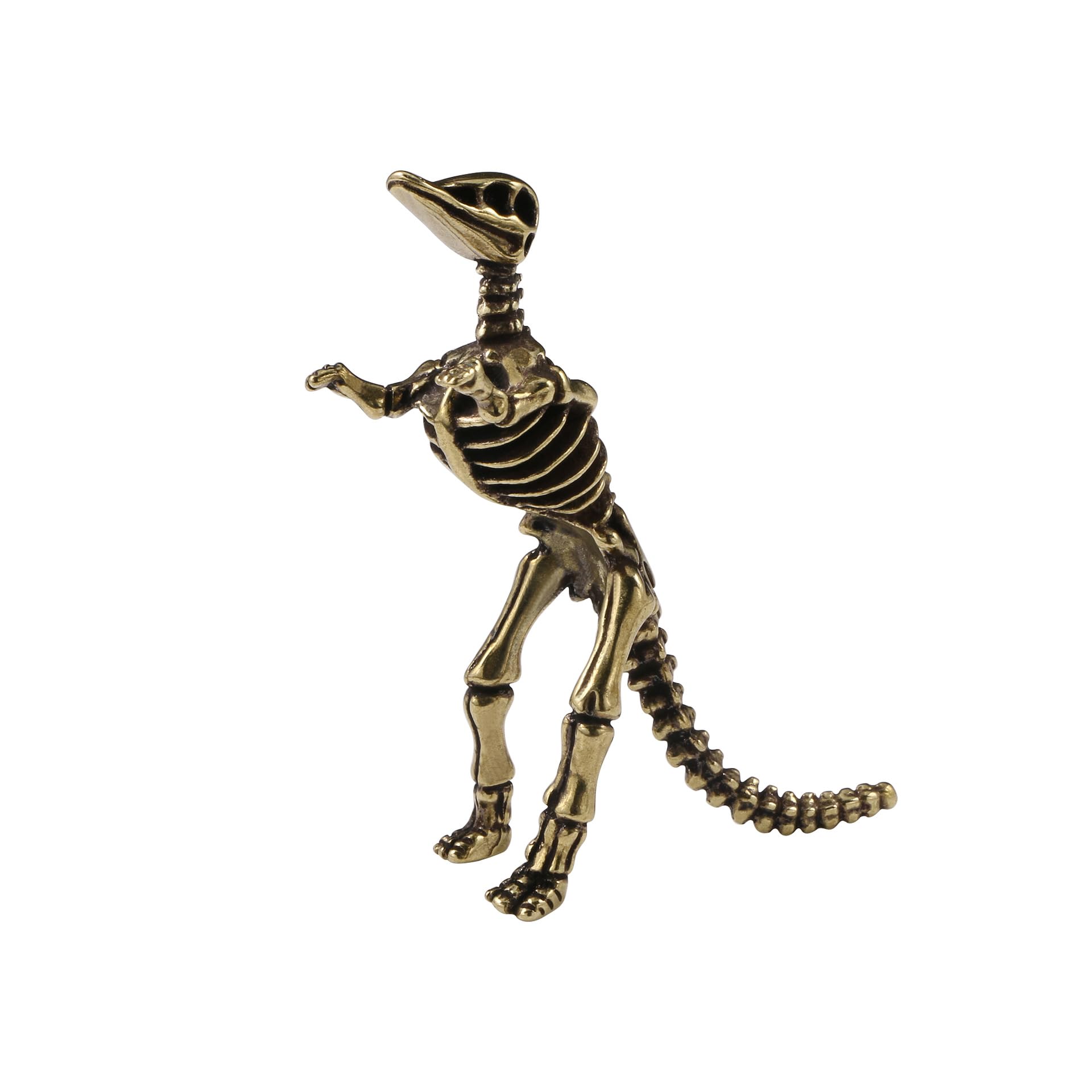 NGDFGR Brass Dinosaur Fossil Skeleton Model Miniature Figurines,Bronze Jurassic Hadrosaur Statue Sculpture Crafts Collection Office Home Study Desktop Ornament Bonsai Micro Land