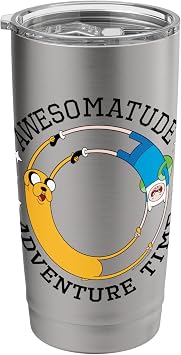 CN Adventure Time Finn And Jake Awesomatude Circle Stainless Steel Insulated Tumbler