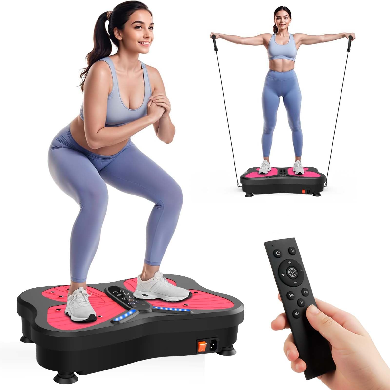 Płyta wibracyjna, do domu, płyta wibracyjna do drenażu limfatycznego, platforma do fitnessu wibracyjna o wadze 180 kg i 200 regulowanych prędkości, dla kobiet i mężczyzn