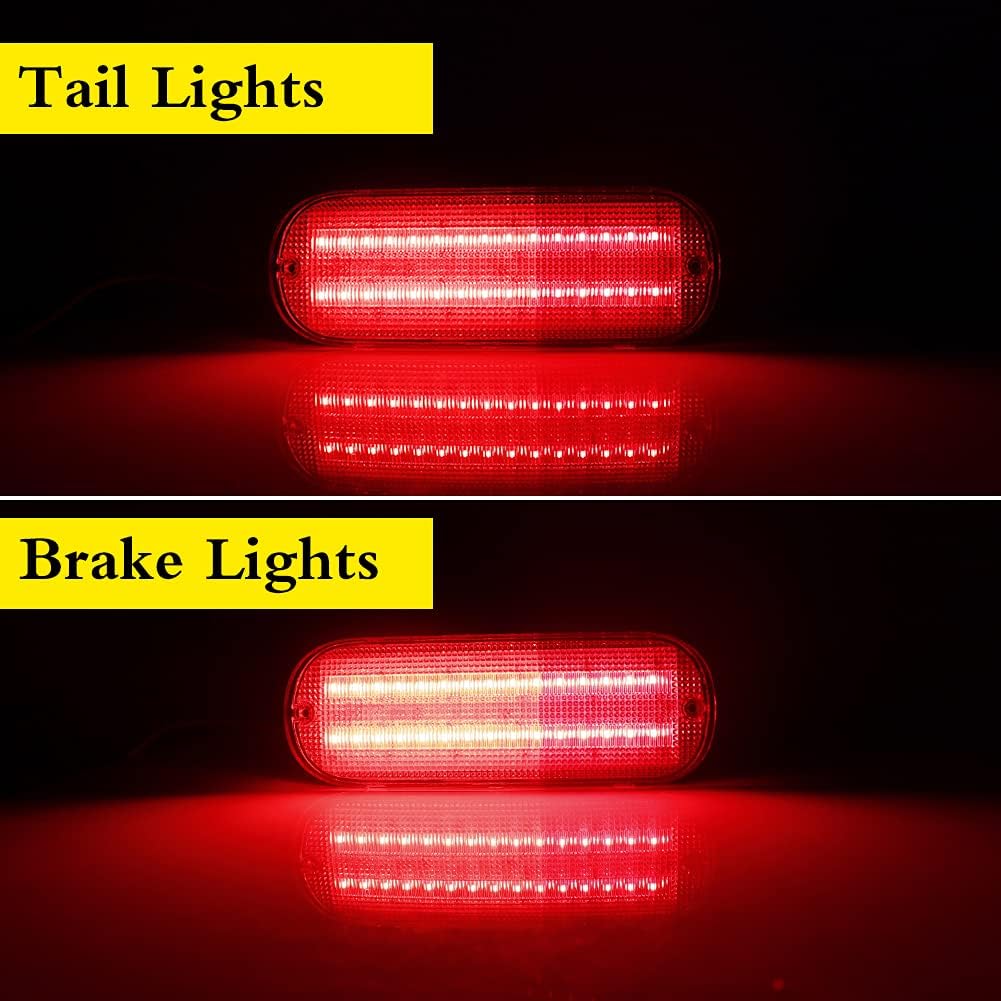 3 IN 1 Replacement 3D Optic LED Red & white Led Lens Bumper Reflector Compatible With 2001 2002 2003 2004 2005 Chrysler PT Cruiser Backup Tail Brake Lights & Rear Fog Lamps