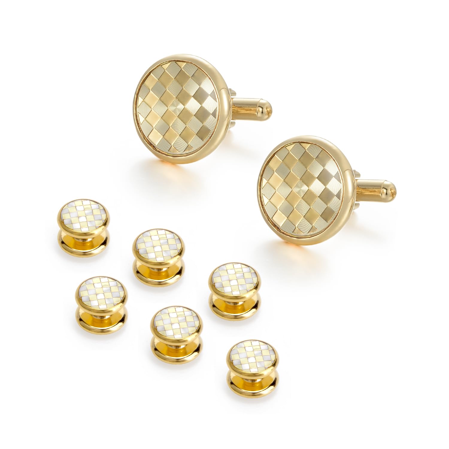 wynameleri Cufflinks and Tuxedo Studs Set Suit Classic Accessories for Men in Gift Box-picture-36