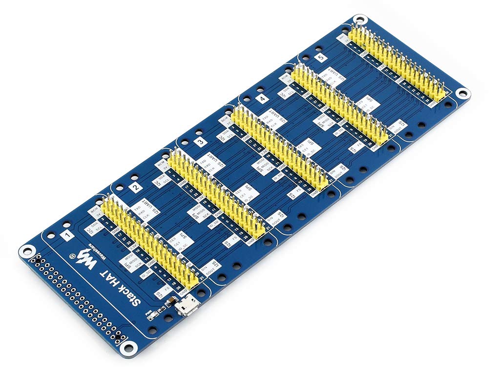 waveshare Raspberry pi Stack HAT Interface Expansion Shield with 5 Sets 2x20 Connector to Directly Connect Multiple Expansion Boards