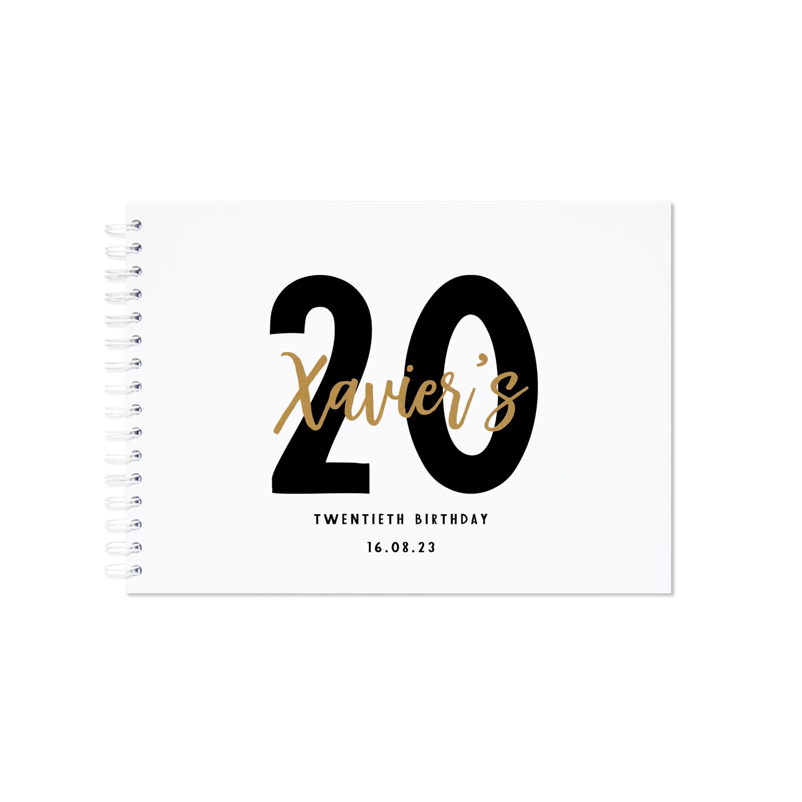 Personalised birthday guestbook | signing birthday guest book scrapbook notebook memories | 30th 40th 50th 60th 70th 80th 90th birthday sign in birthday party decor (A4 Paperback White)