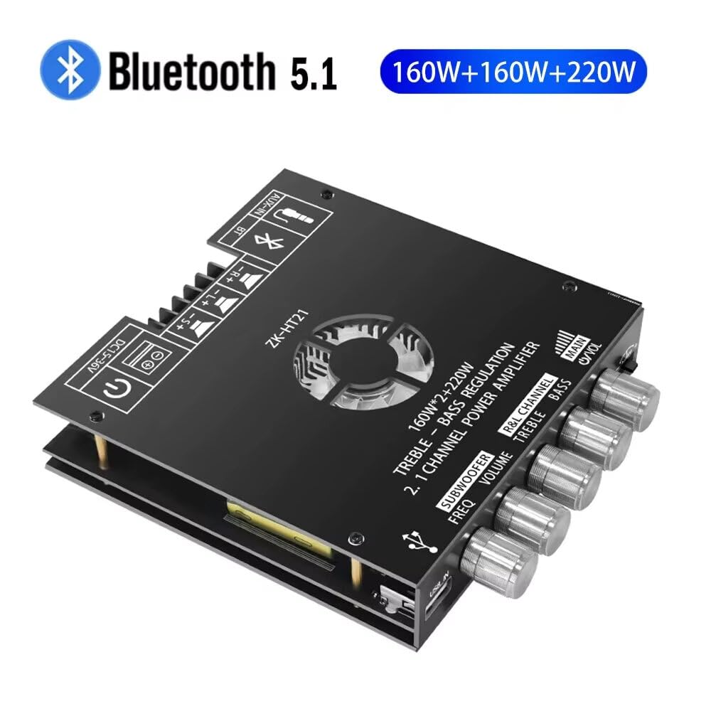 VIDOO ZK-HT21 TDA7498E 2.1-Kanałowy Bluetooth 5.0 Moduł Wzmacniacza Mocy 160Wx2+220W Subwoofer Dźwięk HD Wejście USB System Samochodowy