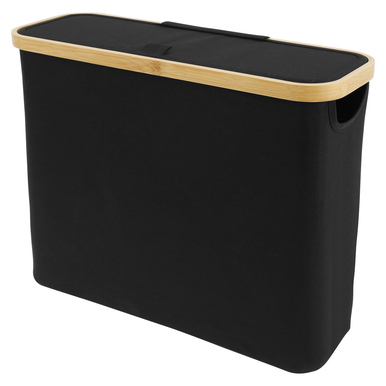 Patnfr Black Toilet Paper Storage Large Capacity Toilet Paper Roll Basket With Side Window And Lid 45 X 15 X 35Cm Multifunctional Foldable Bathroom Storage Box Holder Stand For Bathroom Rv(Black)