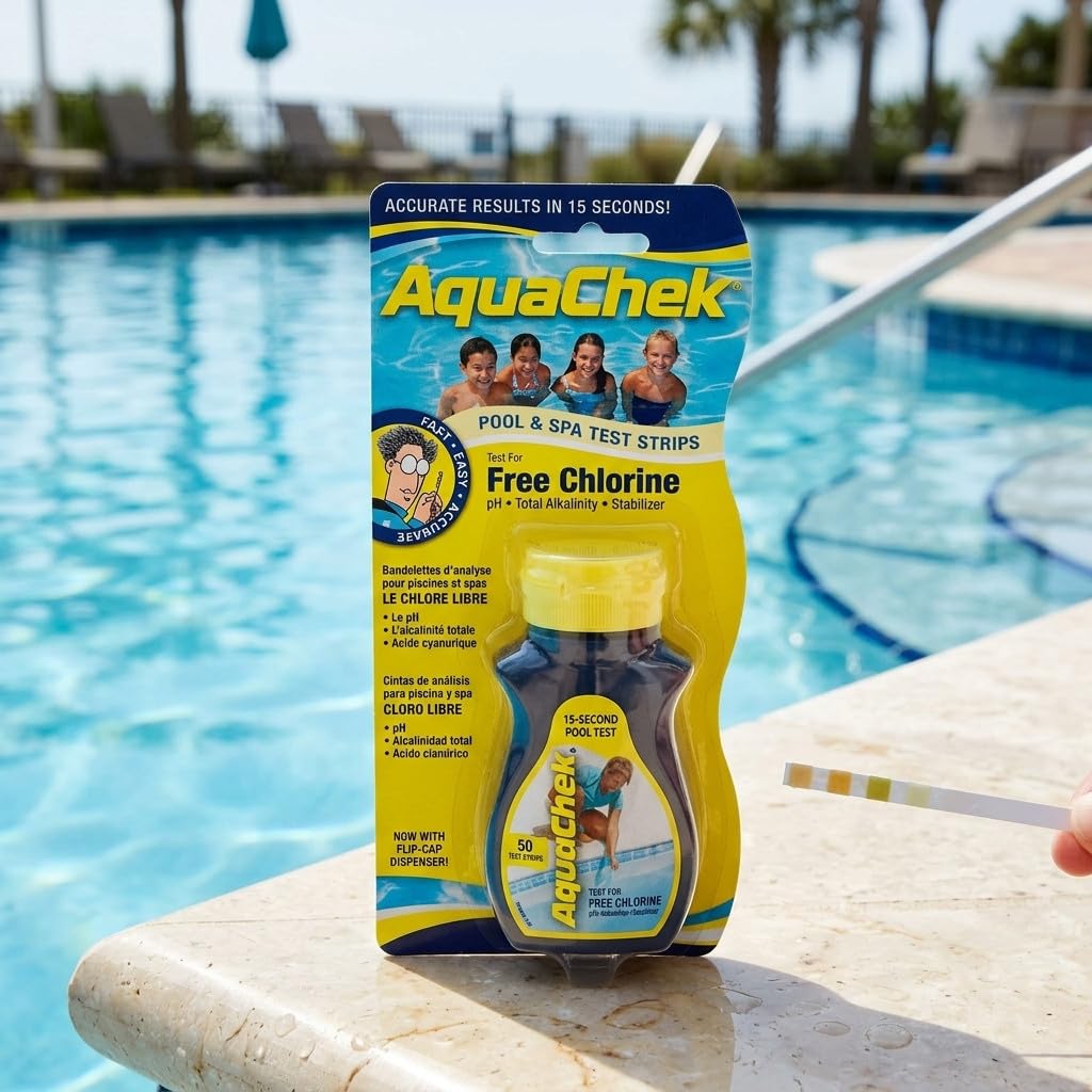 Suinga Lot 50 x Bandelettes de test de chlore libre AquaChek jaunes pour la piscine