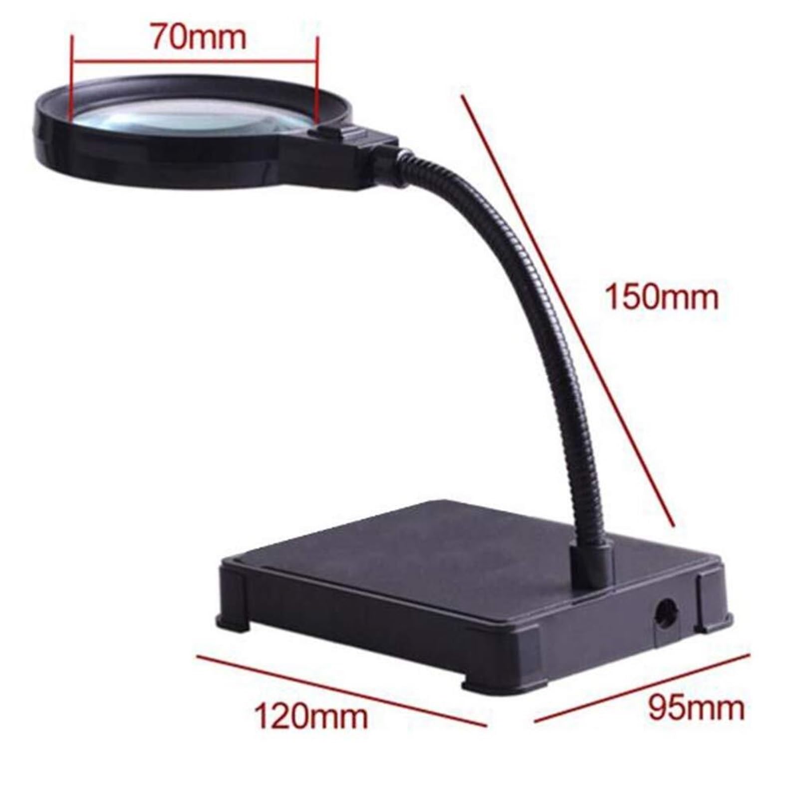 Vergrößerungsglas, 10-fache Vergrößerung, 125 mm Leselupe mit Ständer, tageslichthelle 36 LEDs für Bastelarbeiten, Werkstätten, Diamantmalerei usw.,