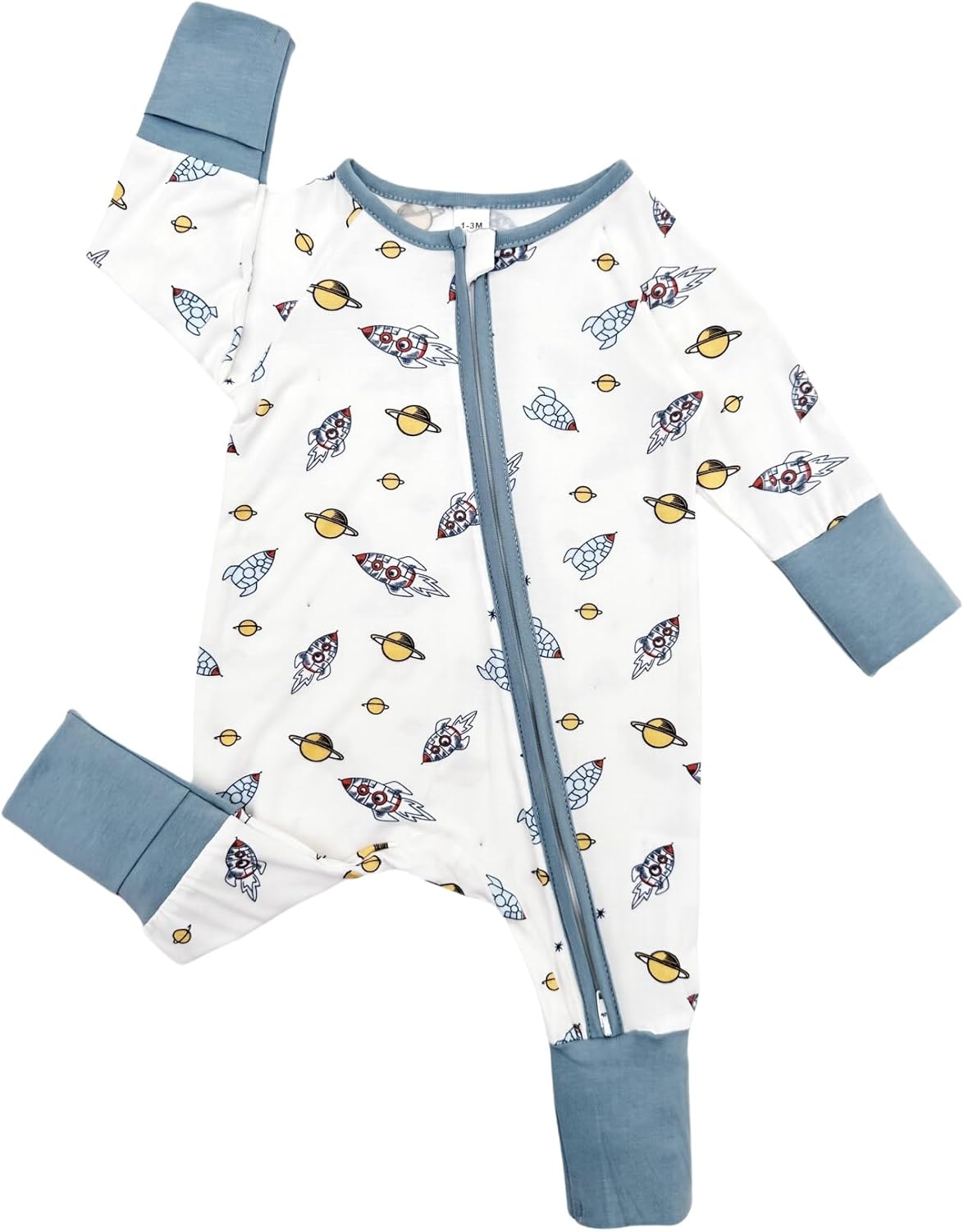 Bow Dream Bamboo Rayon Baby Boy Romper Footed Long Sleeve Footies Newborn Girl Clothes Footless with Zipper and Mitten Cuffs - Image 4