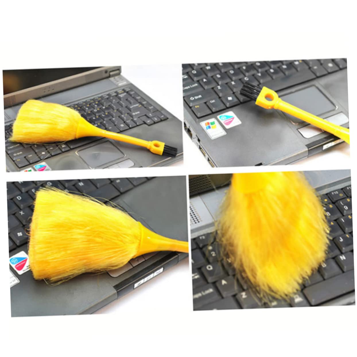 CIYODO 2pcs Keyboard Cleaning Brush Dust Removal Tool for Computers Electronics and Spaces for Hard Reach Areas Yellow Color
