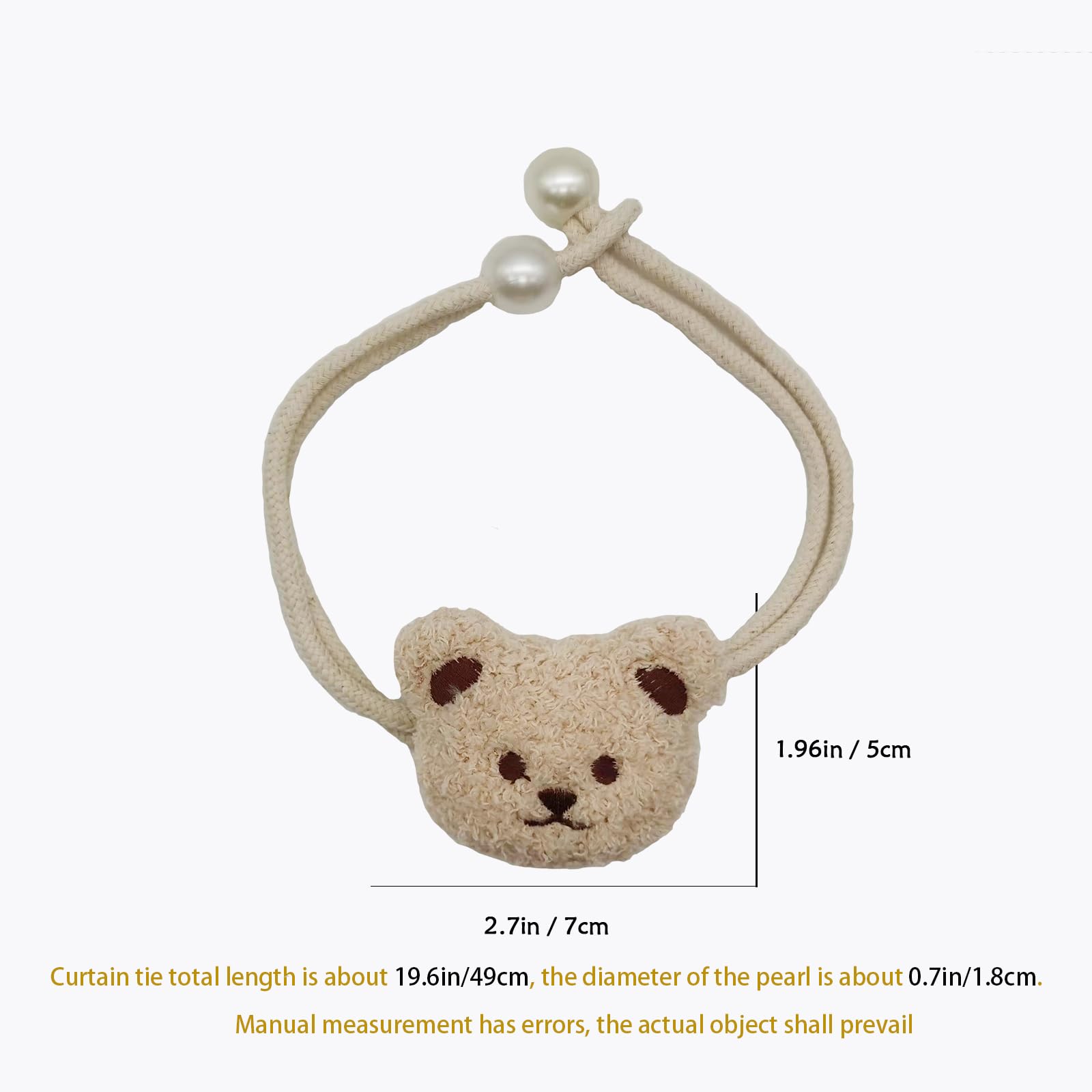 Cute Curtain Ties Back Cartoon Bear Tie Backs for Curtains 2Pcs Curtain Ties for Drapes Nursery Curtain Tiebacks Window Treatment Holdbacks(Light Brown)
