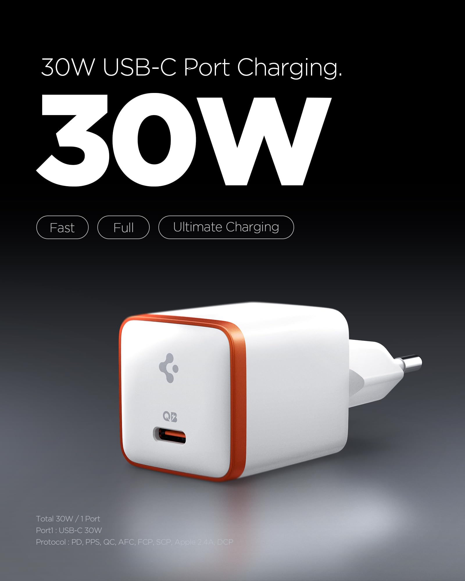 Spigen 45W GaN USB-C Adaptör USB-C Örgü Şarj Kablo - Super Hızlı Şarj Type-C P