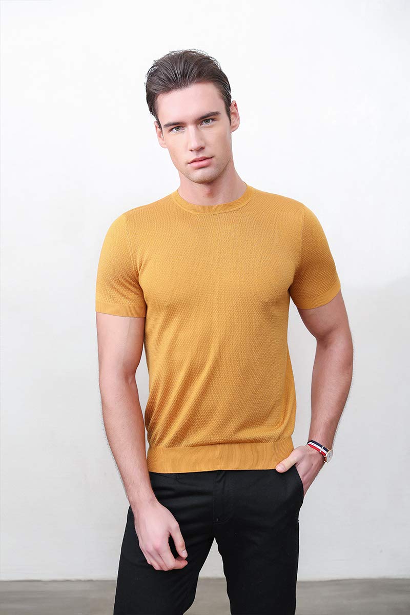 zhili Klasyczne męskie t-shirty z okrągłym dekoltem