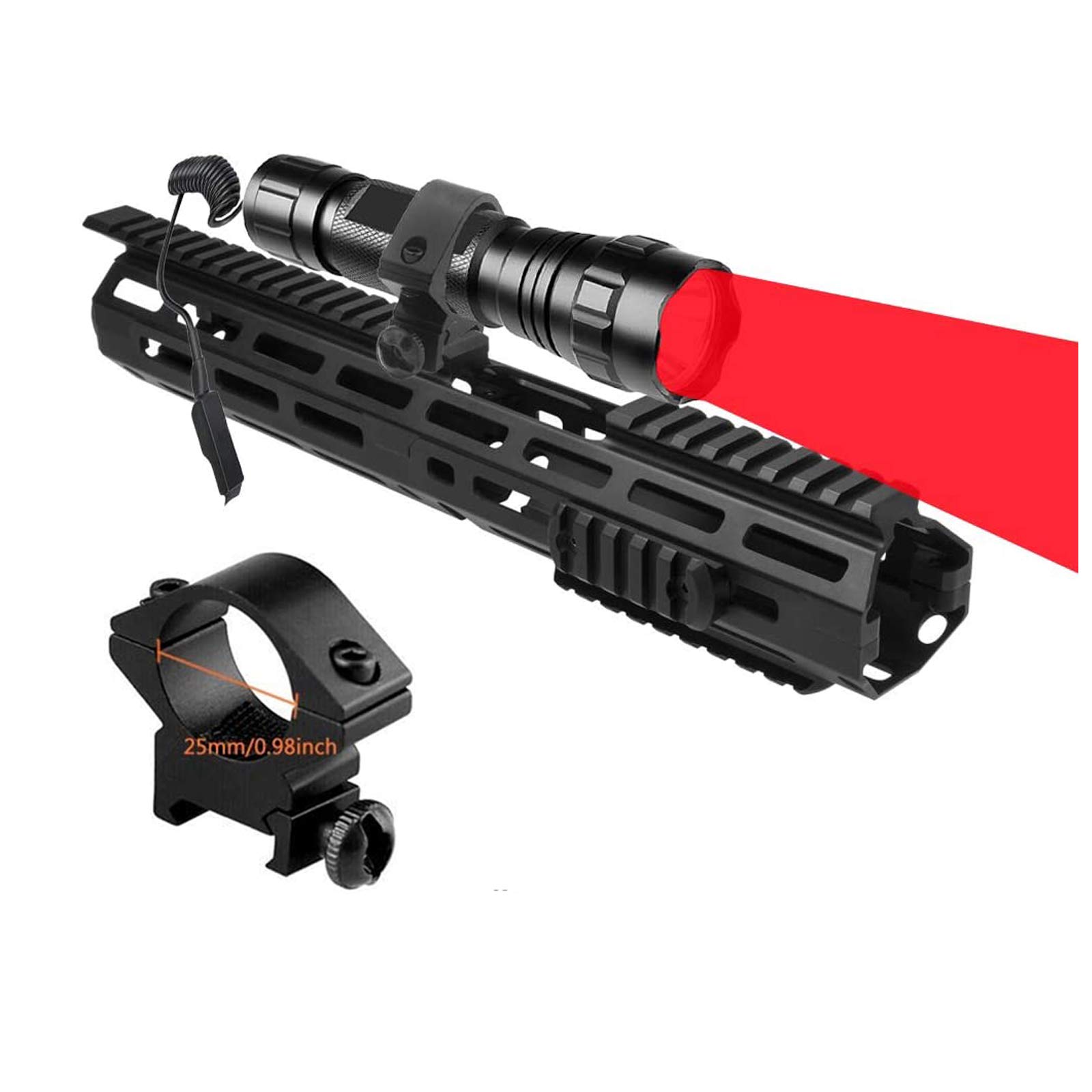 Buy Tactical LED Flashlight Green Red White Light Hunting Flashlight