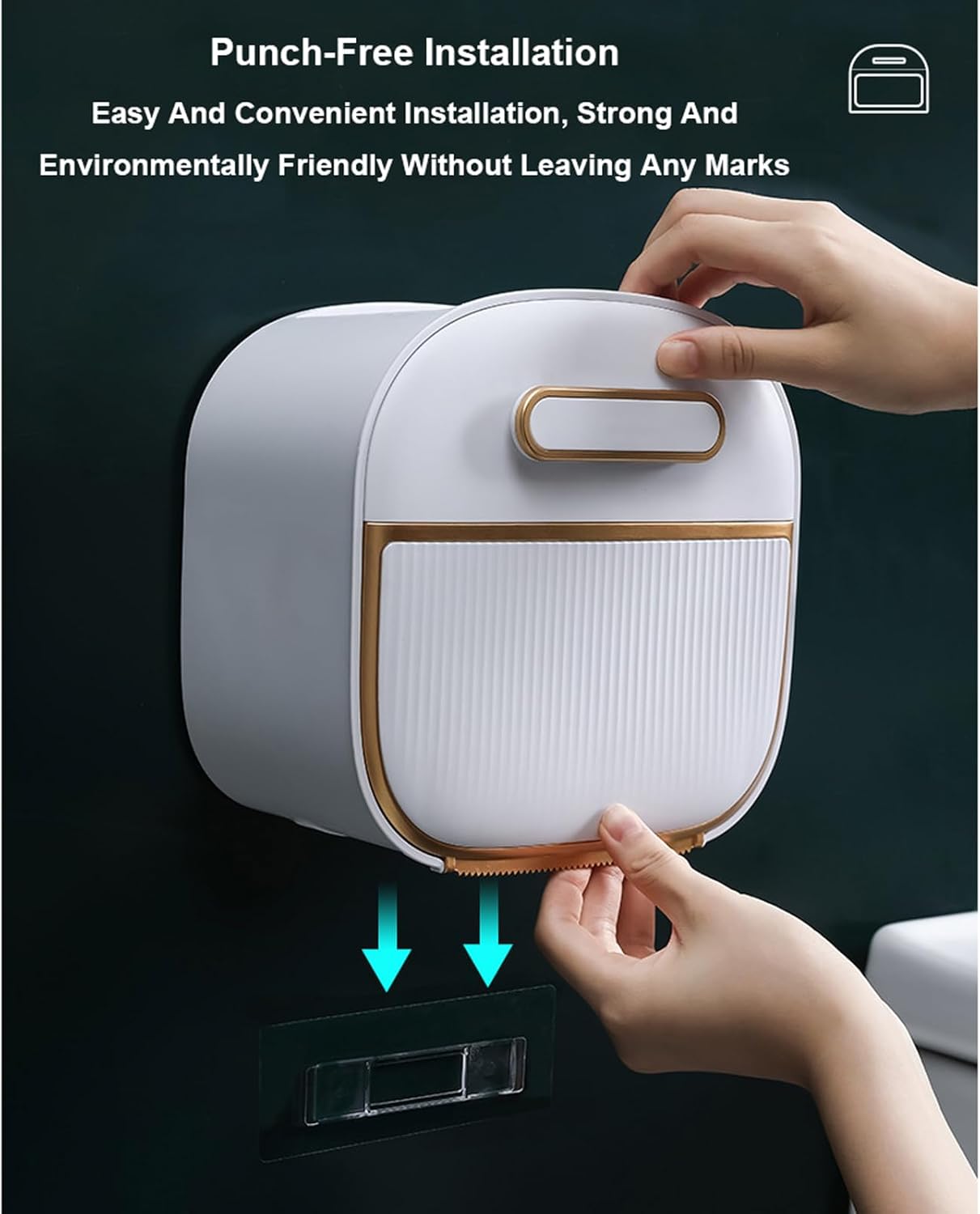 Creative Paper Towel Dispenser Wall Mount Multifold C-Fold Hand Towel Dispenser with Drawer Multifunctional Toilet Tissue Box (Green)