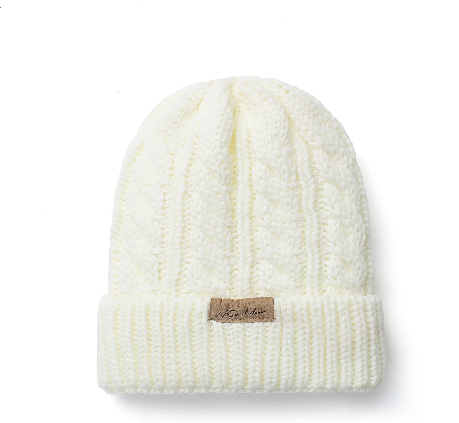 Cable Knit for Women Winter Warm Chunky Skull Cap Cold Weather Fleece Lined Thick Fold Cuff Beanie Hats 2026