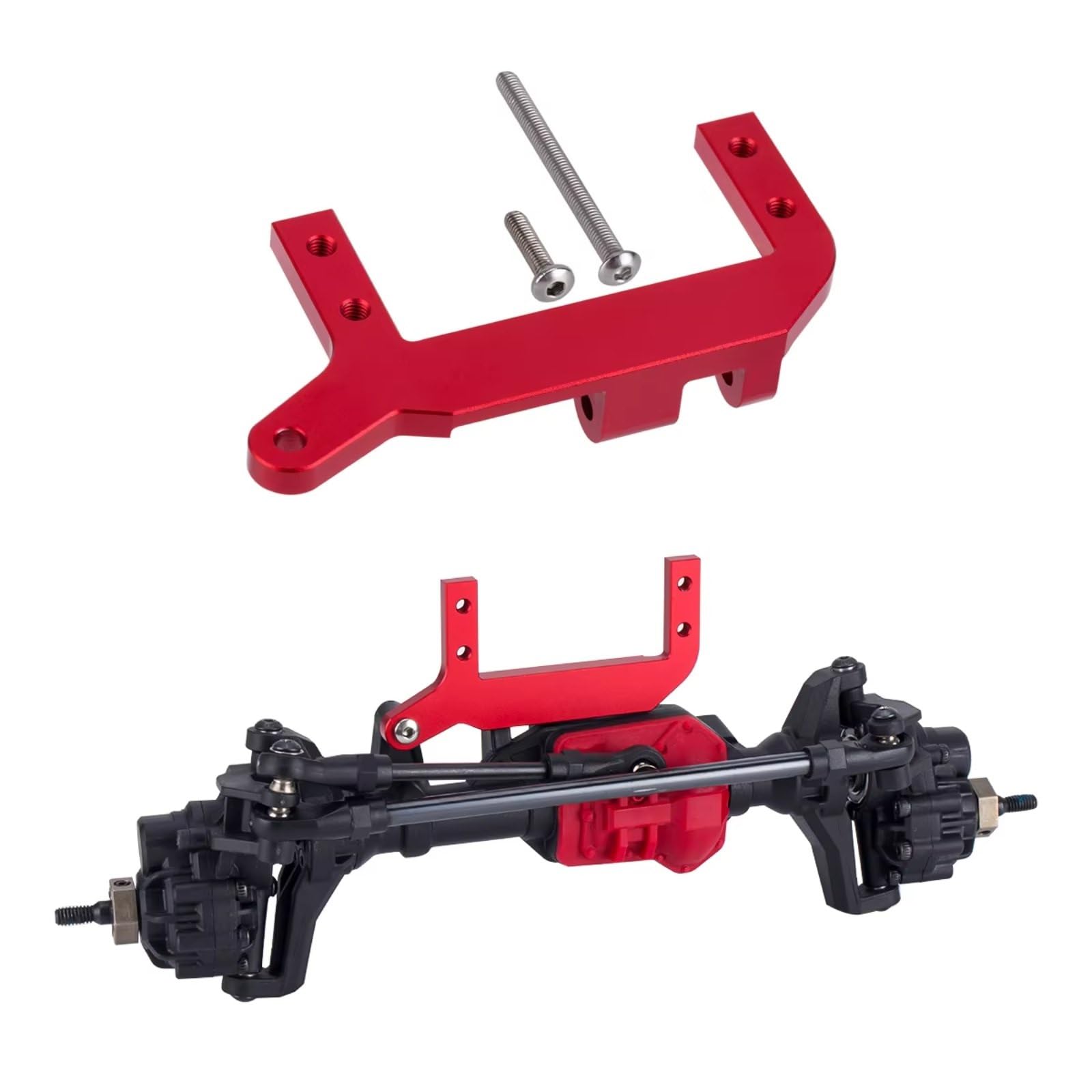 for TRX-4 1/10 Aluminum Machined Servo Mount Axle Bracket RC Car Crawler Upgrade Parts Toy Car Accessories Toy Car Parts RC Car Accessories(Red)