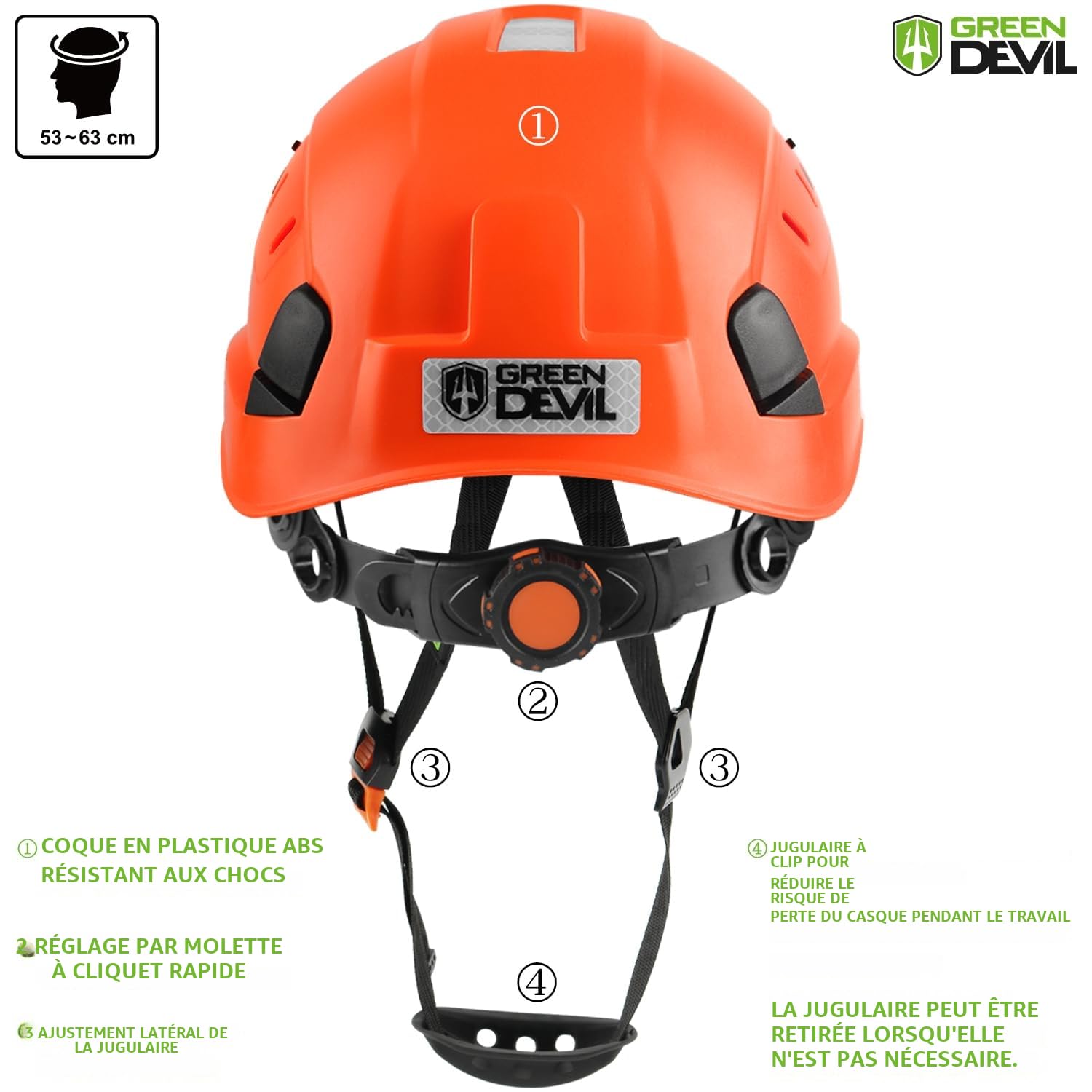 GREEN DEVIL Casque de Protection pour tronçonneuse, Casque de Protection forestière, Casque de sécurité avec Protection auditive et visière 3 en 1