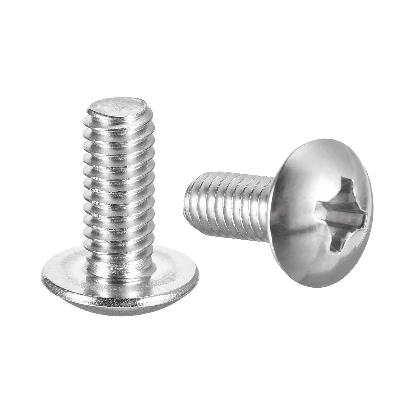 sourcing map 5/16-18 x 3/4" Truss Head Phillips Machine Screws, Full Thread, Phillips Drive, 304 Stainless Steel 18-8, Bright Finish, Quantity 10