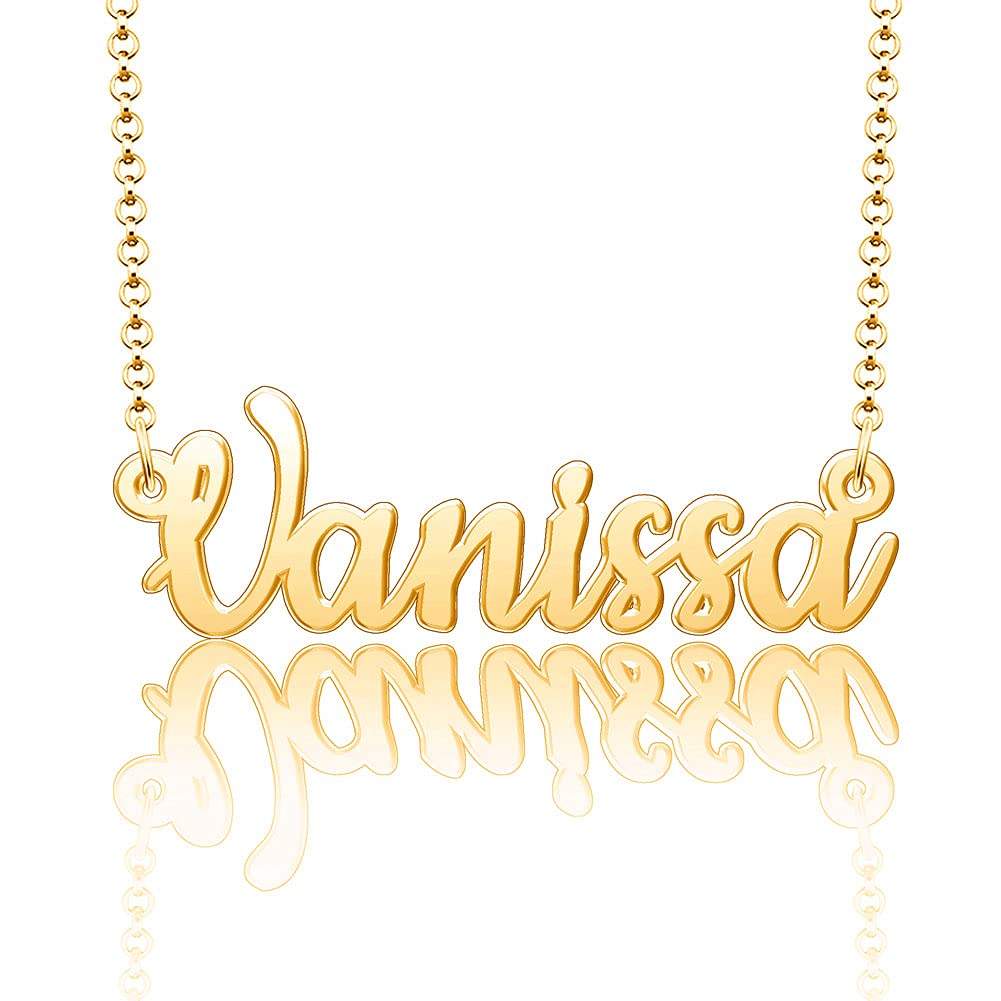 925 Sterling Silver Personalized Name Necklace Personalized Gift -Gold