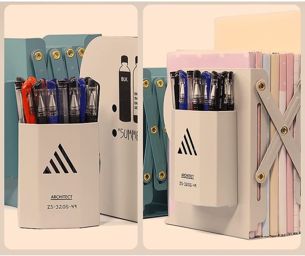 Podpórka Książek Bookends Proste Home Office Book Ends Szary Natural Style Bookend Metal Korek Praktyczny antypoślizgowy regulowany koniec książki Biurko Dekoracyjna