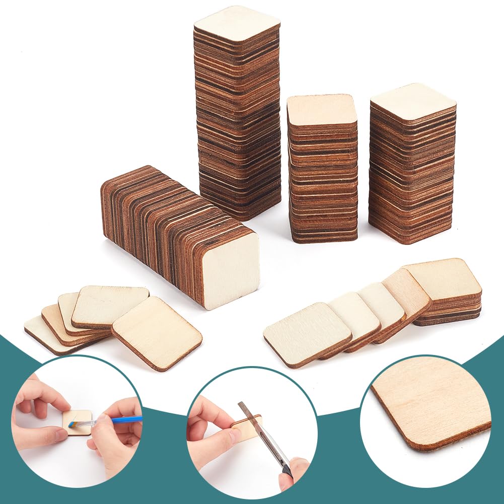 50 Piezas De Madera Sin Terminar 5x5 Cm - Cuadrados Naturales Para Manualidades, Grabado, Pintura O Posavasos