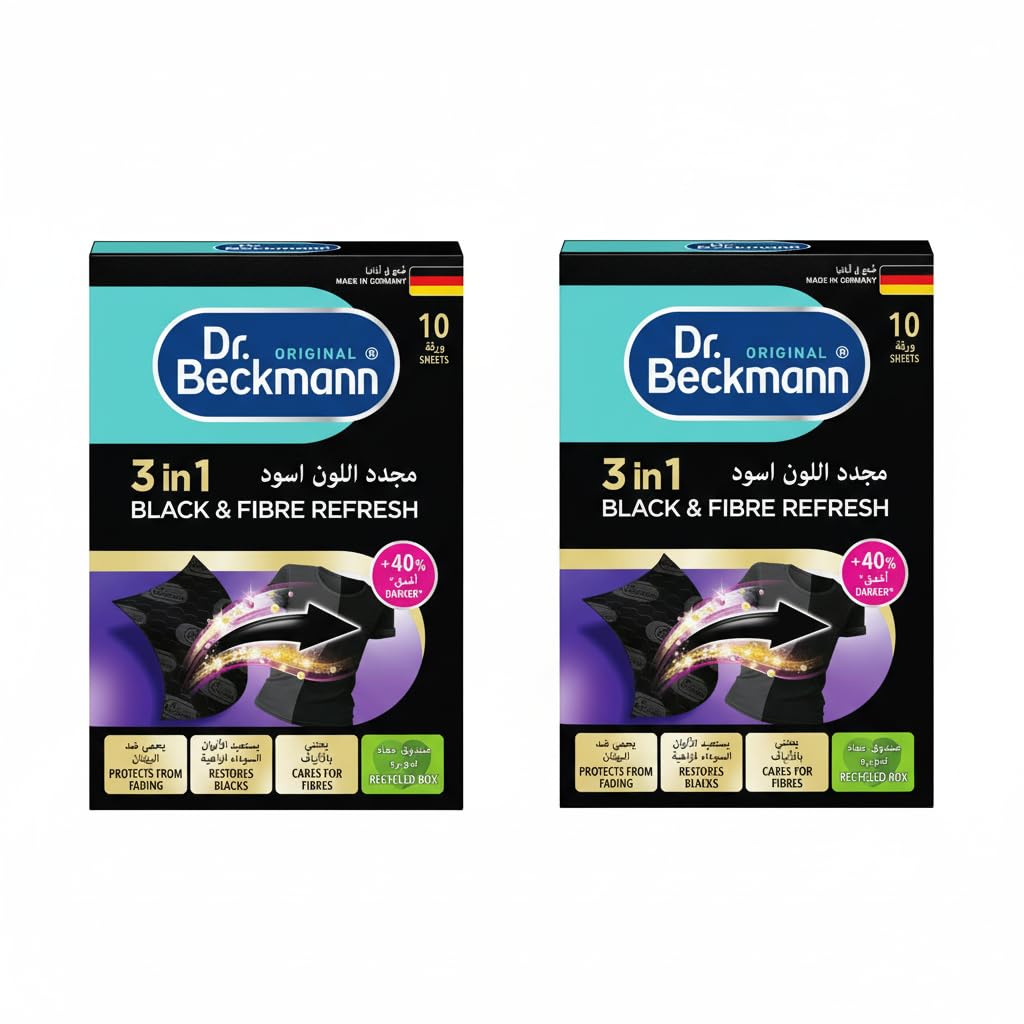 3 in 1 Black&Fibre refresh Sheets|Restores and protects faded black garments|Smoothens rough fibres|Easy to use| DIY|Laundry Cleaning Essentials|10 Sheets x 2 Pack