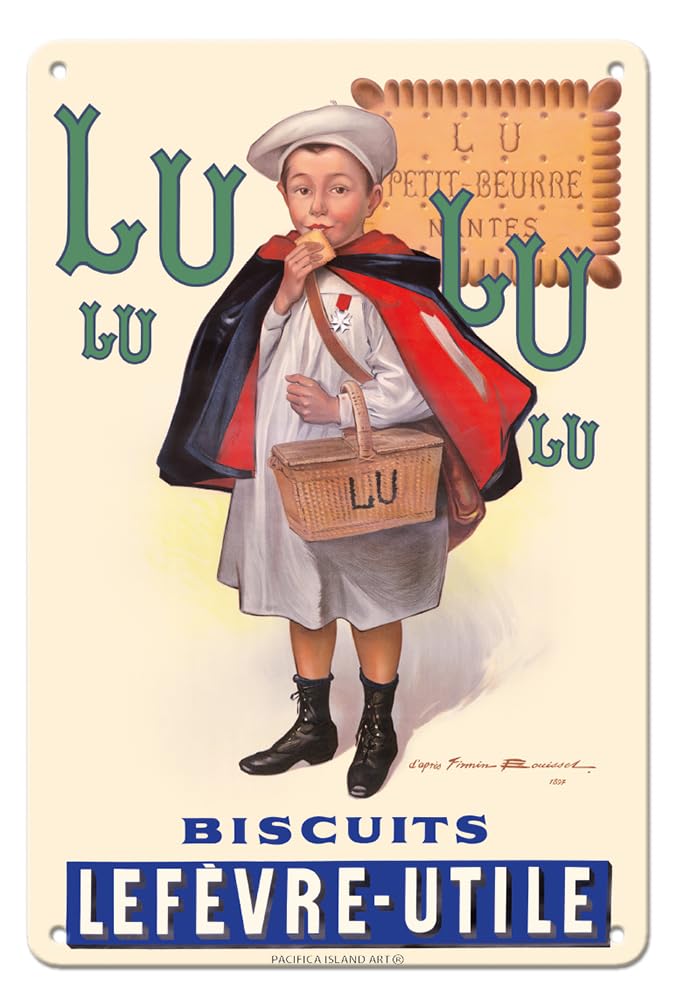 レア】フランス LU Petit Ecolier ポスター プレート 広告用 レア