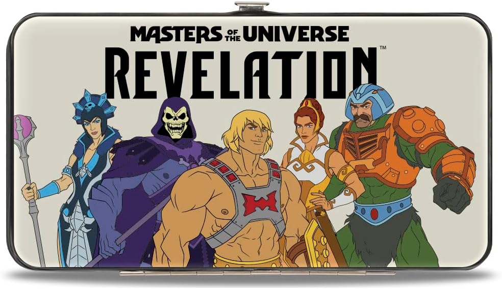 Buckle-Down Masters of the Universe Wallet, Hinged, Masters of the Universe Revelation Group Pose and Title Logo, Vegan Leather