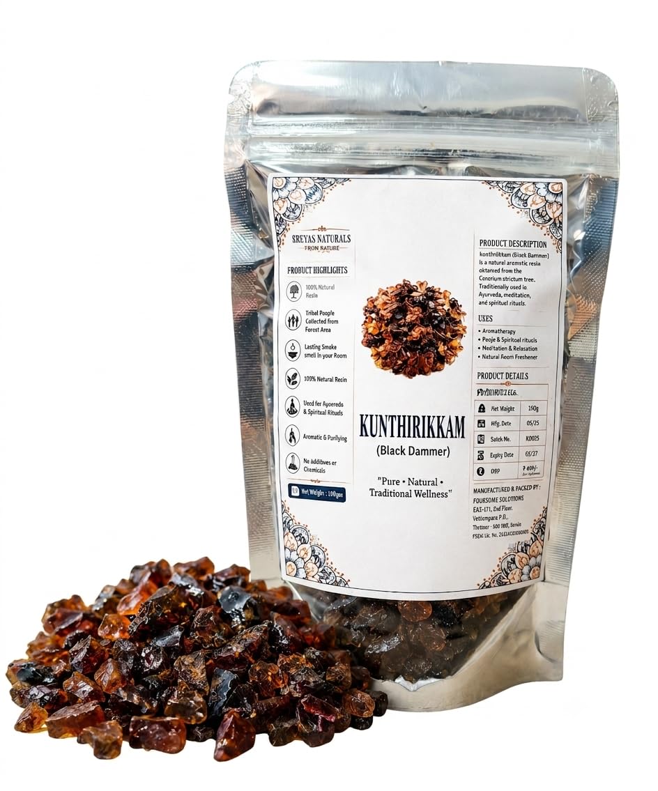 Original Kunthirikkam 100g (Frankincense Resin) Collected by Tribal People from Forest Area | No Additives or Chemicals | Lasting Smoke Smell | Ayurveda & Spiritual Rituals | Aromatic & Purifying.-image-5