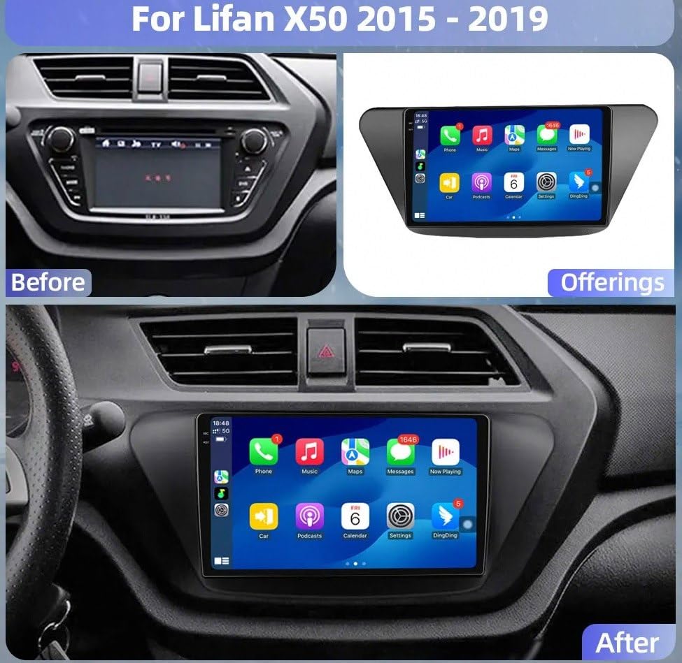 Pantalla Carplay coche inalámbrica Lifan X50 2015-2019 Android Auto Bluetooth 4 Nuclear 32G 5