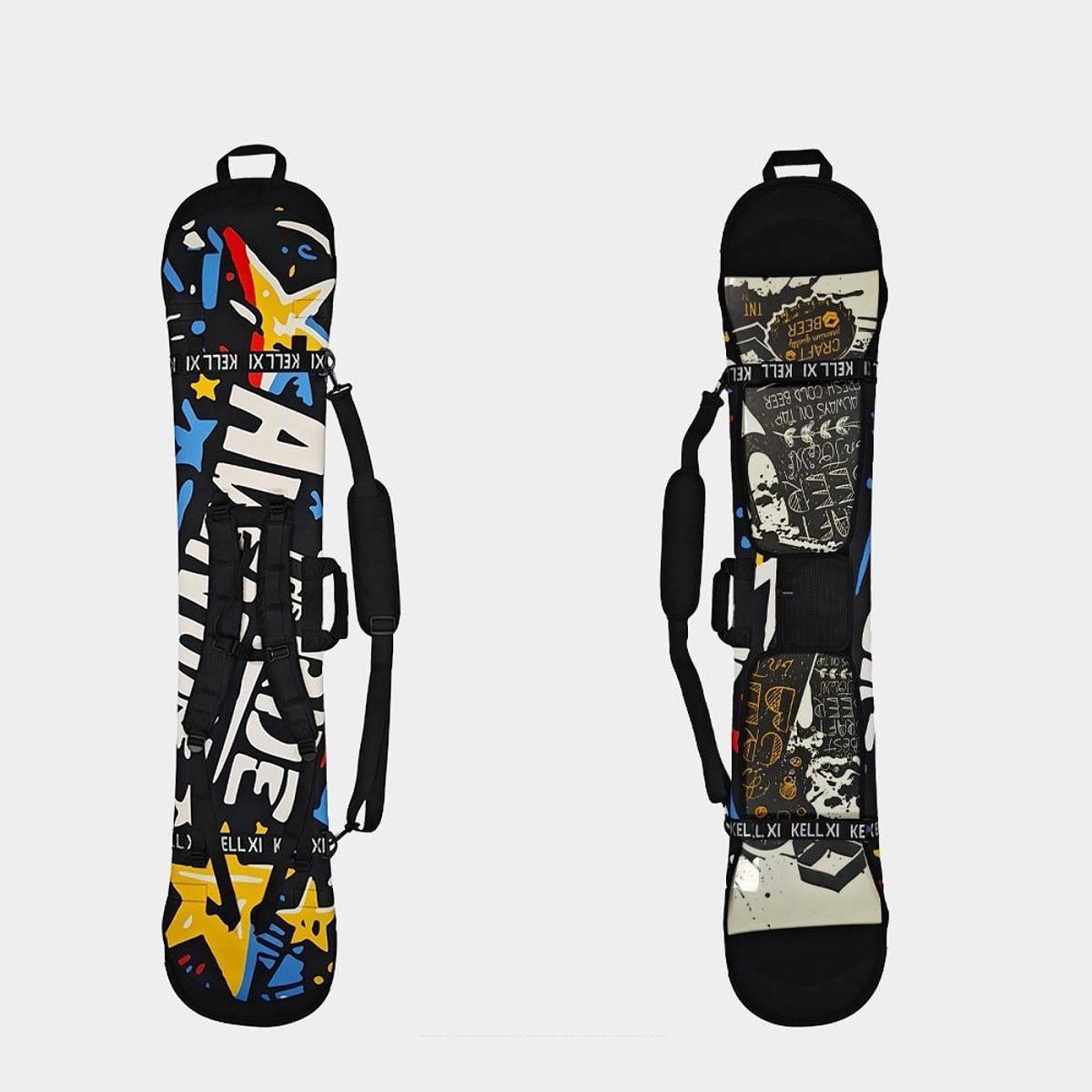 Fenteer Funda para Tabla de Snowboard, Bolsa de Transporte, Correas Ajustables para Hombros, Estuche para Esquís