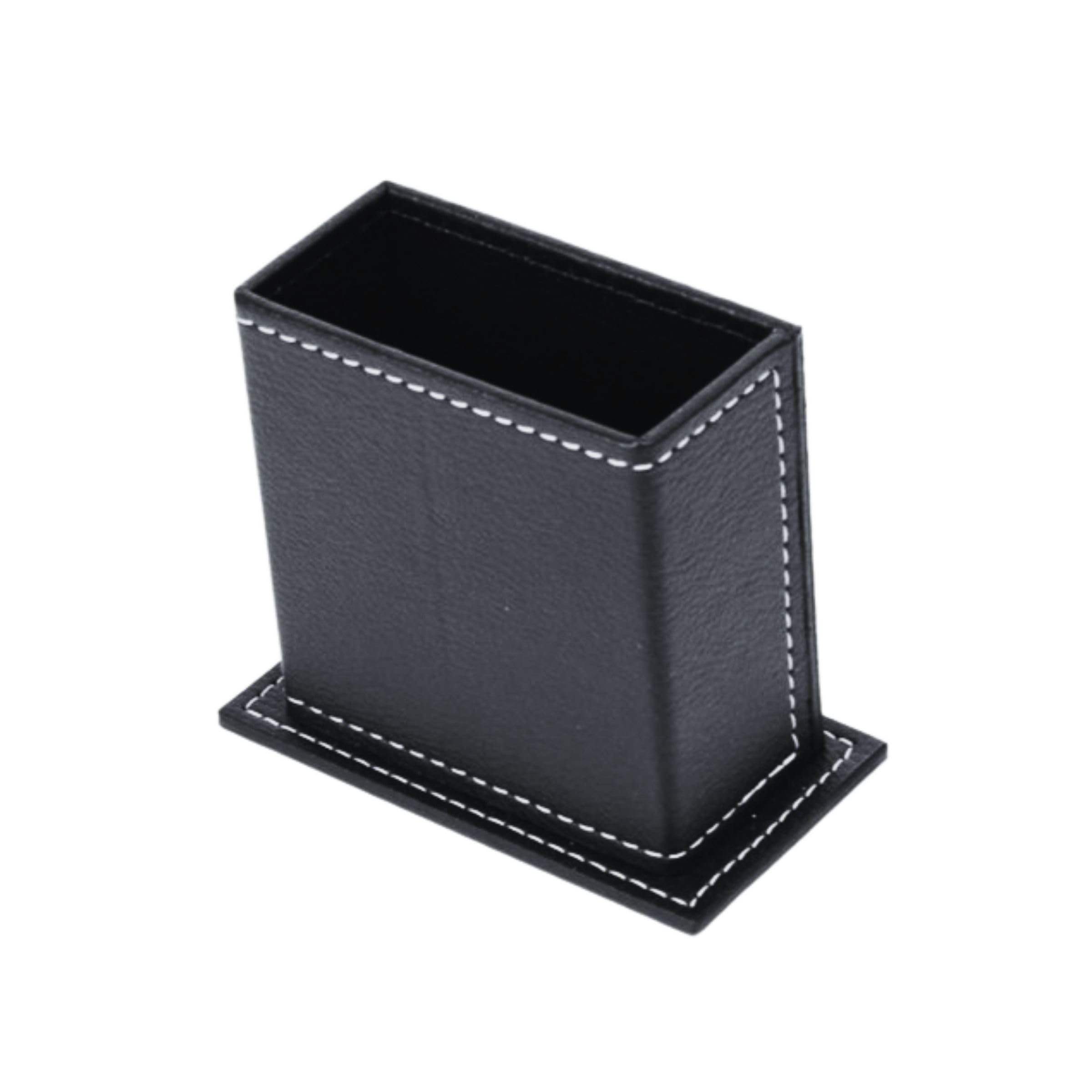 FOGHO 14-Piece Leather Desk Organizer Set, 49x34 cm Desk Pad, Double Document Tray, Pen Holder, Business Card Holder, Phone Stand, Black with Gold Accents 4