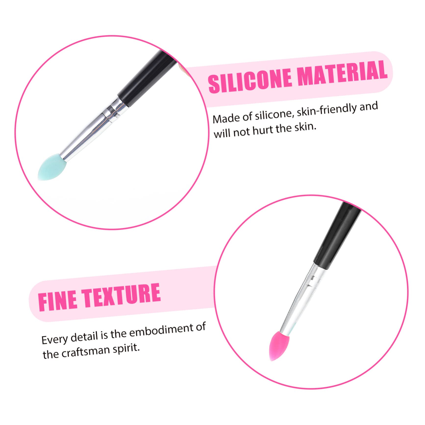 FOMIYES Set Di 5 Pennelli Per Il Trucco in Silicone Applicatore Per Rossetto E Ombretto Per Donna Facili Da Pulire Portatili Per Uso Domestico E in Salone 5 Pezzi*5