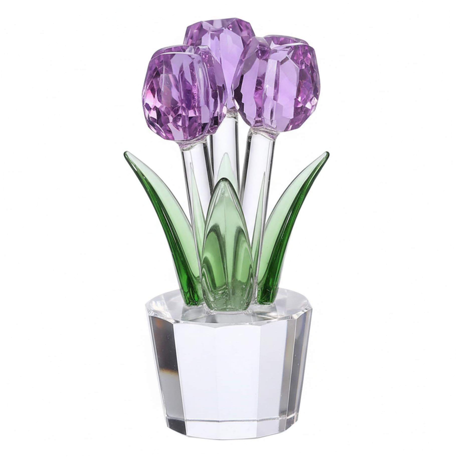 Tulipanes de cristal con facetas brillantes ramo decorativo