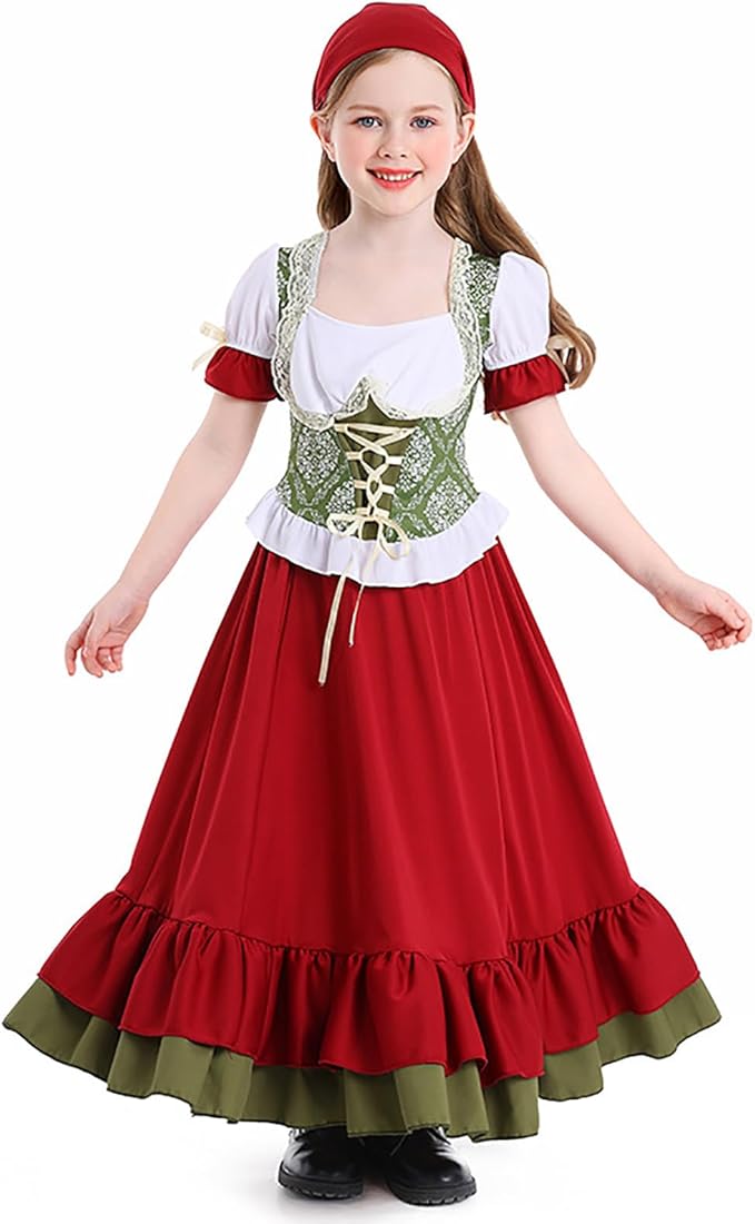 Mädchen Dirndl Set - Oktoberfest Tracht Im Vintage Stil